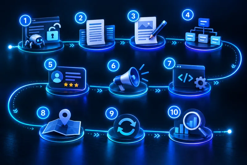 Roadmap of the 10 AI search optimization steps